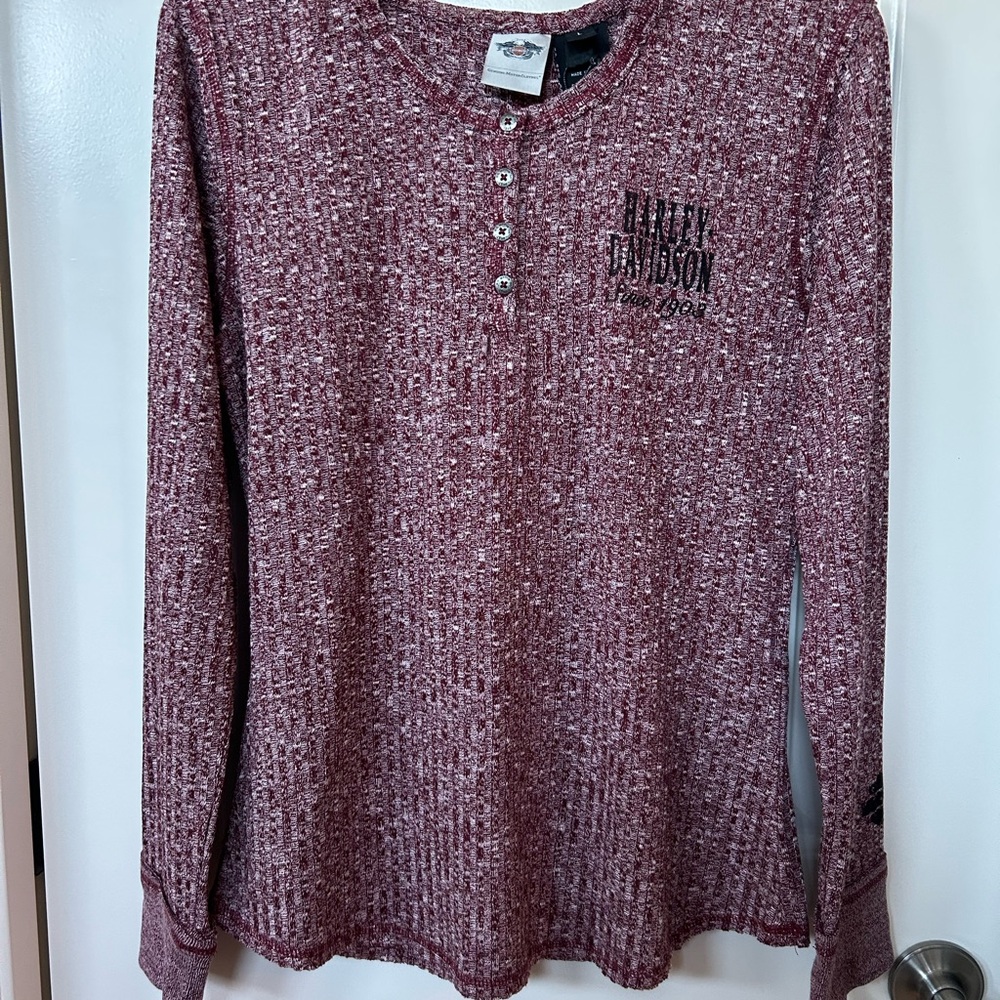 Harley-Davidson Women's Maroon Hooded Sweater L